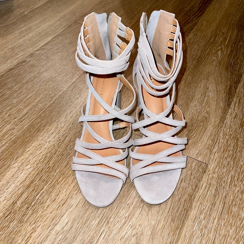 HALOGEN Strappy Block Heel Sandals